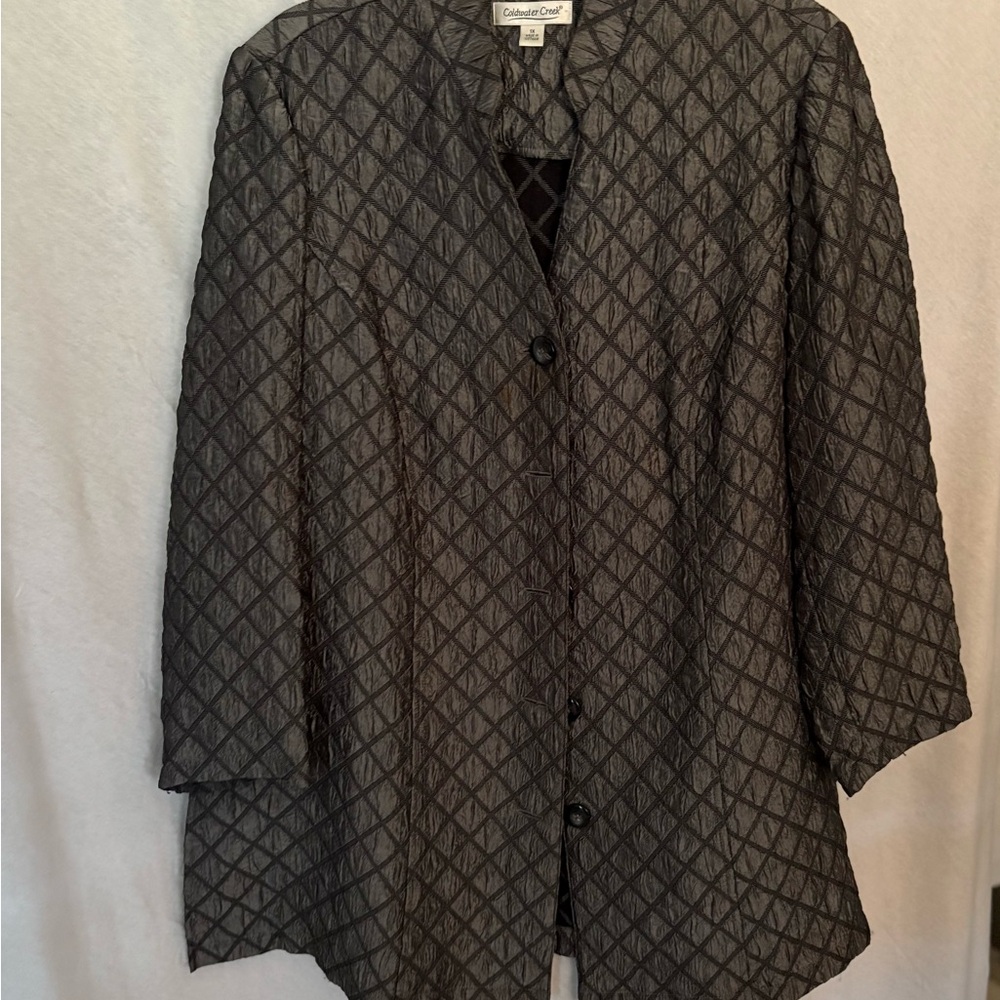 Coldwater Creek Quilted Charcoal Jacket